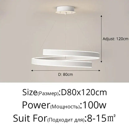 Modern white DecorBites™ led chandelier lights with a sleek double-ring design for indoor living spaces