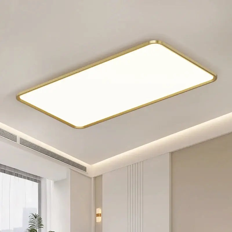 Rectangular decorbites led chandelier light with gold-toned frame and soft white illumination for modern indoor spaces