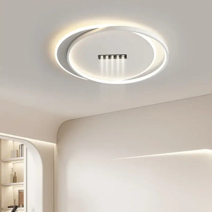 Modern white decorbites led chandelier with circular minimalist design and integrated led chandelier lights for indoor use