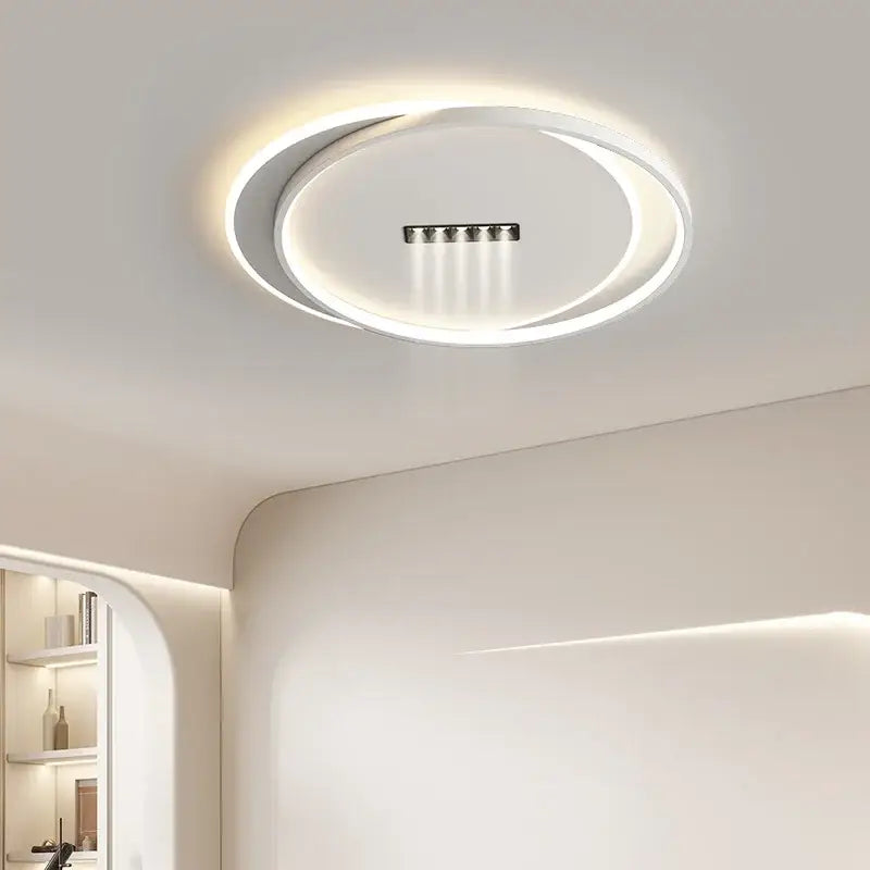 Modern white decorbites led chandelier with circular minimalist design and integrated led chandelier lights for indoor use