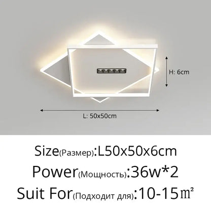 Modern geometric led chandelier lights by decorbites with sleek white frame and illuminated triangular accents for indoor decor