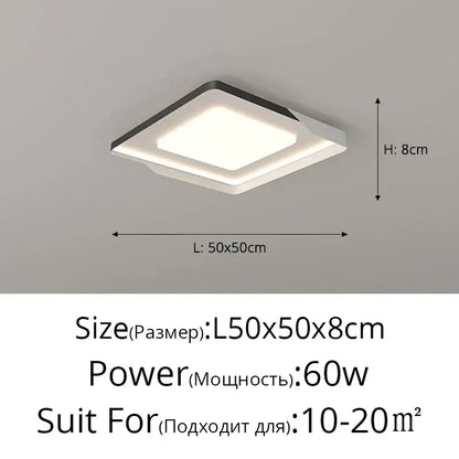 Modern square led chandelier light by DecorBites featuring a sleek white and black frame with soft ambient illumination