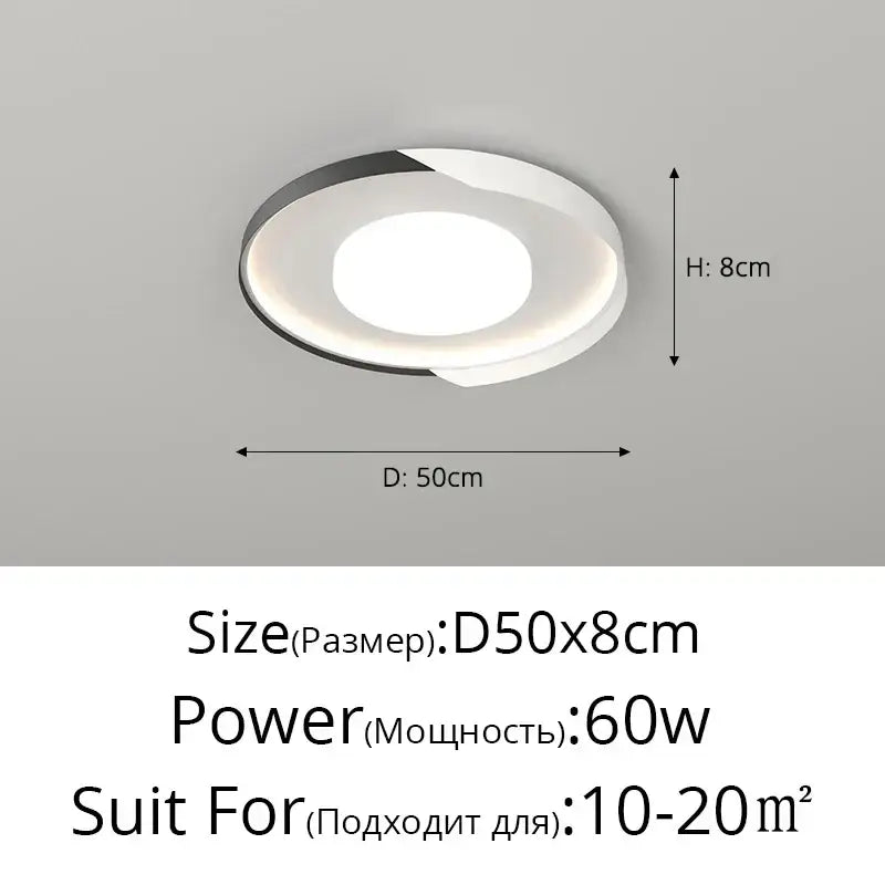 Modern white and black circular decorbites led chandelier with sleek minimalist design for kitchen dining bedroom lighting
