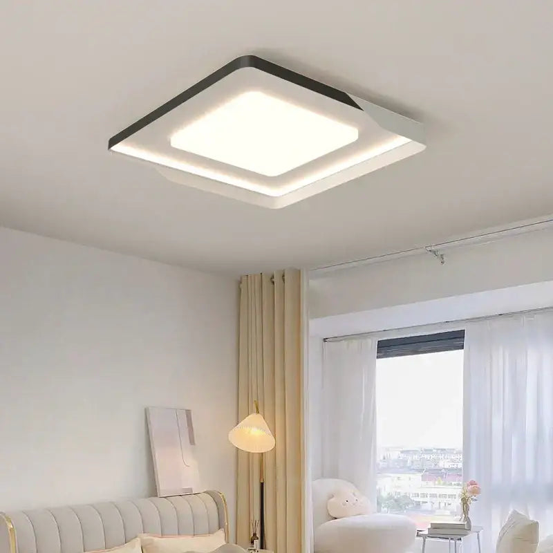 Modern square decorbites led chandelier with sleek black frame and soft white illumination for indoor lighting