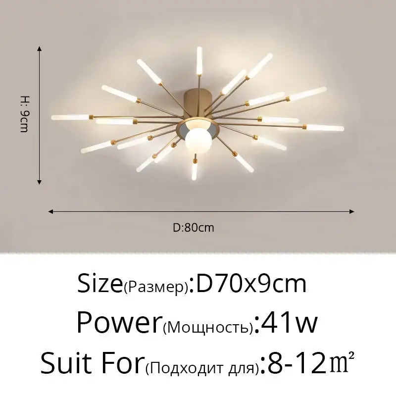 Modern gold-toned decorbites led chandelier lights with frosted glass rods for indoor living room and bedroom lighting
