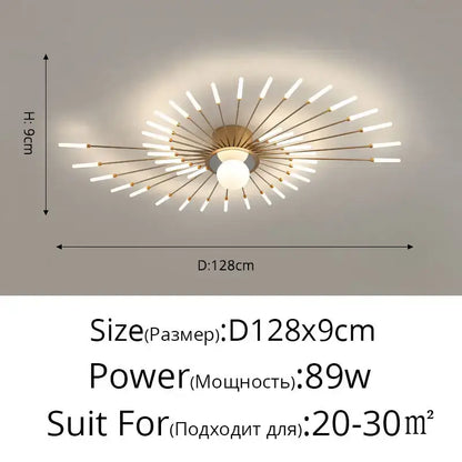 Modern gold-toned decorbites led chandelier lights with frosted glass rods and central bulb for living room lighting