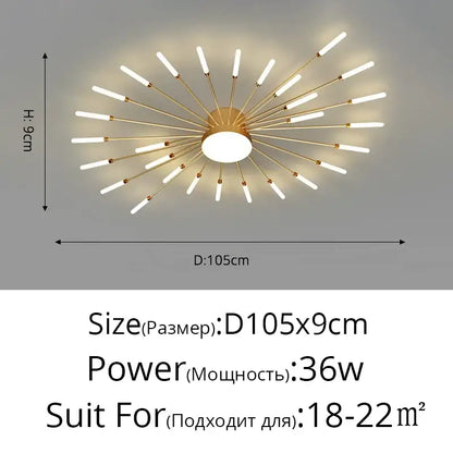 Gold-toned decorbites led chandelier lights with slender rods and white cylindrical led bulbs for modern indoor use