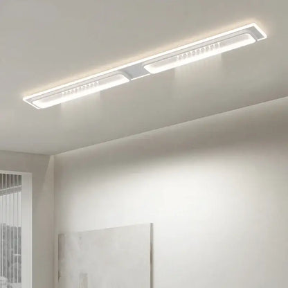 Modern white decorbites led chandelier lights with sleek rectangular design and evenly spaced bulbs for living room use