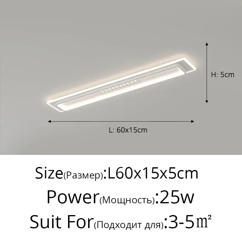 Modern white rectangular led chandelier light with sleek minimalist design for living room by DecorBites LED chandelier lights
