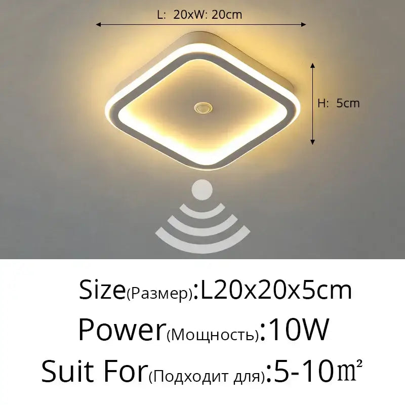 Modern square decorbites led chandelier with sleek white frame and warm yellow led glow for indoor lighting
