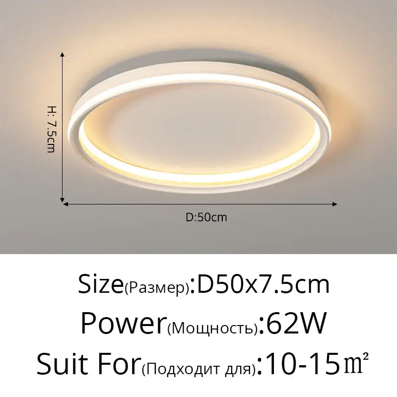 Modern circular decorbites led chandelier with sleek white frame and warm led ring illumination for indoor use