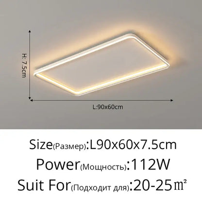 Modern rectangular decorbites led chandelier with sleek white frame and warm ambient glow for indoor spaces