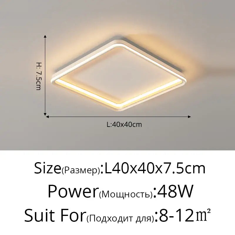 Modern square decorbites led chandelier with sleek white frame and warm led glow for indoor living spaces
