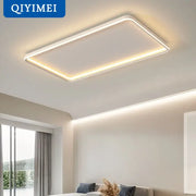 Decorbites led chandelier modern rectangular white frame with warm led illumination for indoor living spaces
