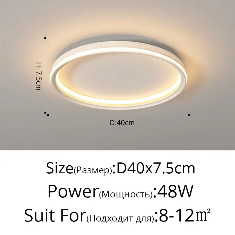 Modern white circular led chandelier with glowing ring design for living room by DecorBites LED chandelier