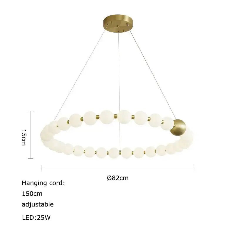 Modern decorbites led chandelier with frosted glass orbs brass accents and 150cm adjustable cord for dining room lighting