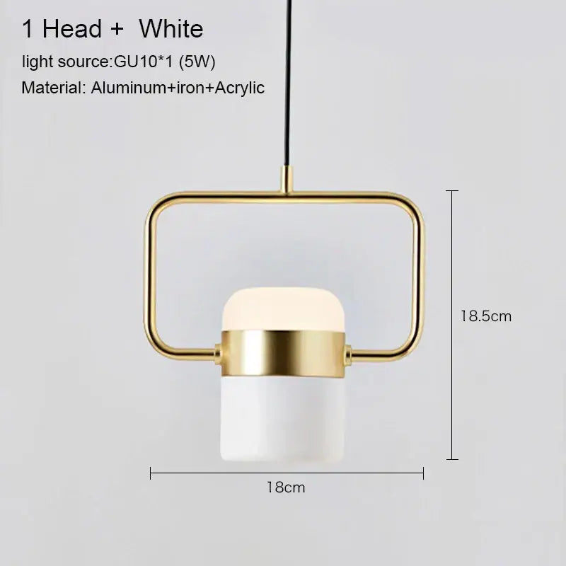Modern minimalist decorbites led chandelier pendant lamp with gold-tone frame white acrylic diffuser for dining room cafe bar