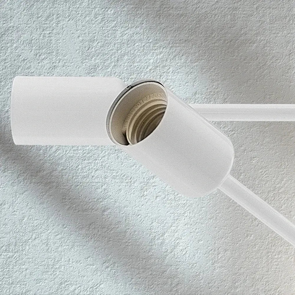 White matte-finished cylindrical lamp holder with internal threaded socket for decorbites led chandelier pendant light