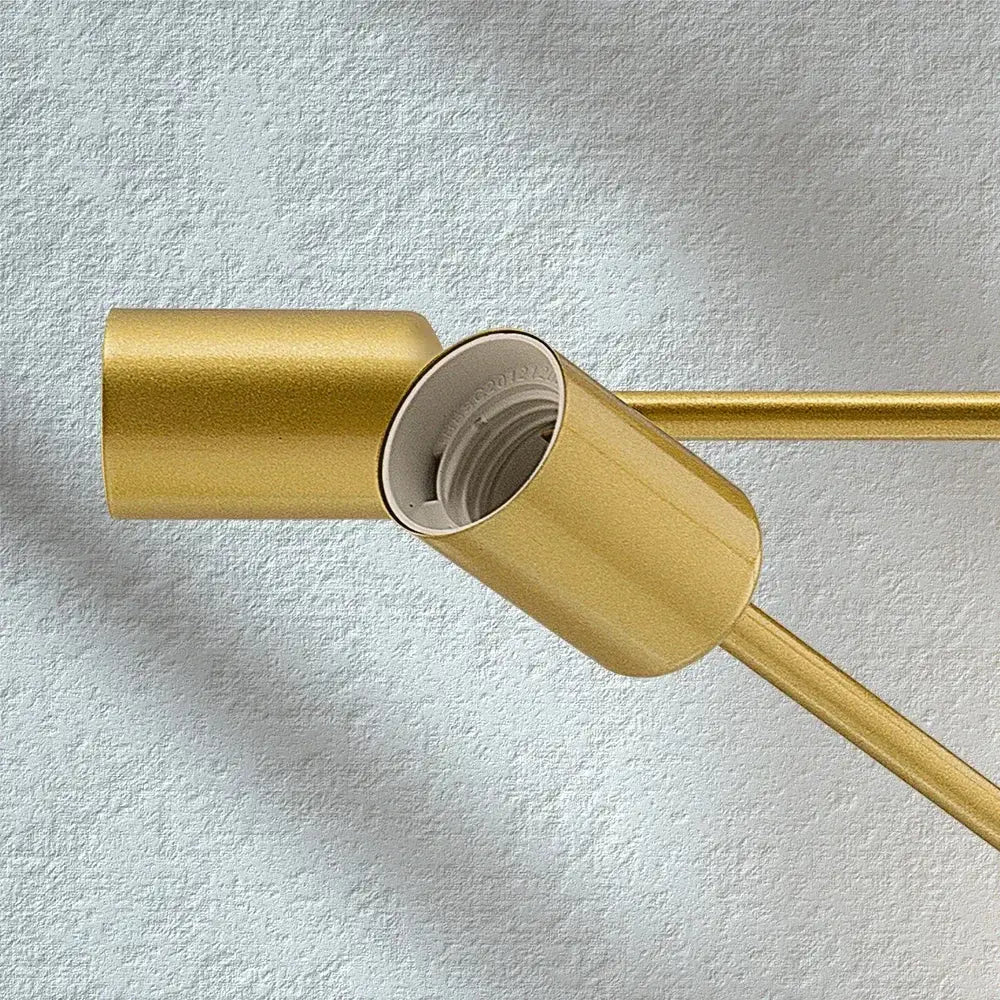 Gold-colored cylindrical decorbites led chandelier pendant light fixture with matte finish and internal bulb threading