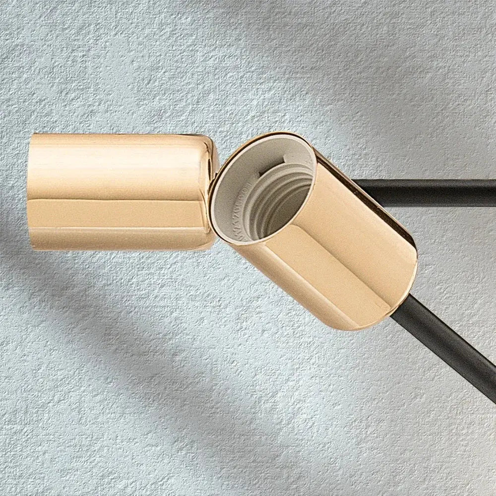 Gold-colored cylindrical lamp socket with matte finish and internal threading for decorbites led chandelier pendant light