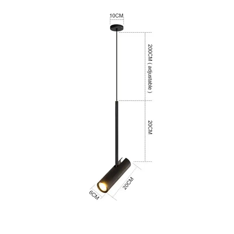 Decorbites™ black cylindrical chandelier pendant lighting with adjustable height and warm glow for home and dining decor