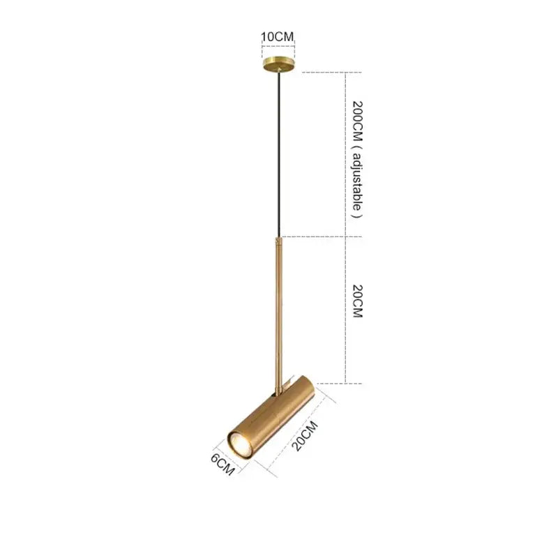 Decorbites™ gold-finished cylindrical chandelier pendant lighting with adjustable height for home and dining room decor