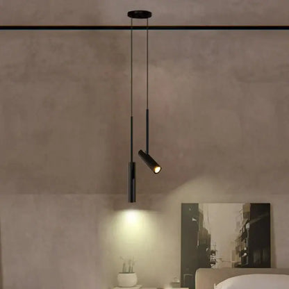 Decorbites™ black cylindrical chandelier pendant lighting with adjustable heads for home dining room and bar use