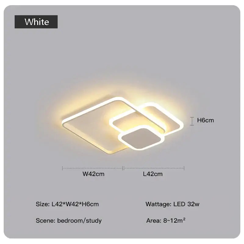 White led ceiling light with modern overlapping rectangular design decorbites led chandelier for living room and bedroom