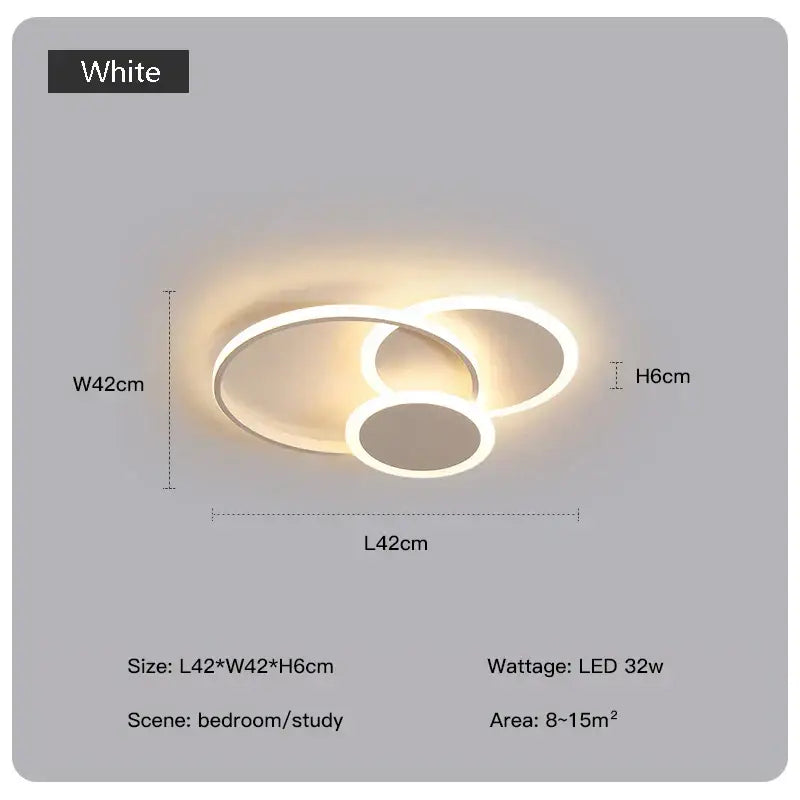 White led chandelier with two interlocking circular rings from DecorBites led chandelier for modern living rooms and bedrooms