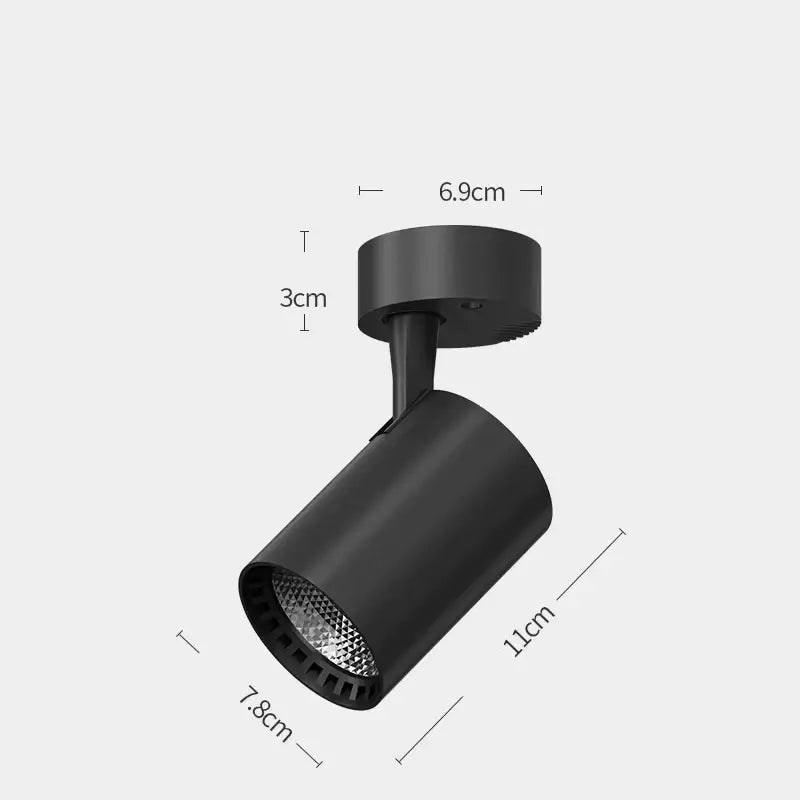 Black matte finish DecorBites LED chandelier track lighting fixture with cylindrical head for living space ceiling decor
