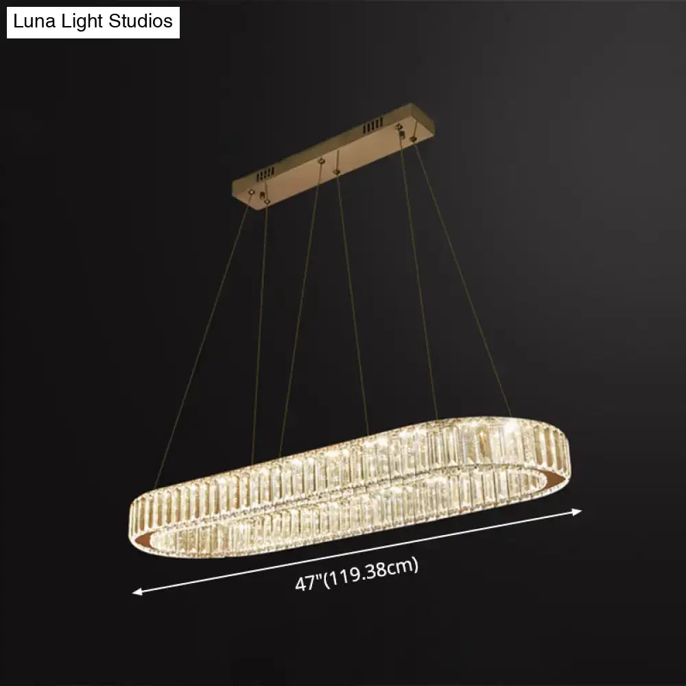 DecorBites™ LED crystal pendant light with gold metal frame and stainless steel design for restaurant ceiling light