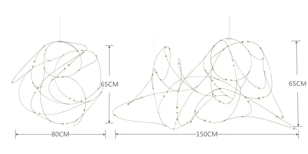 DecorBites™ led firefly chandelier silver wire with intricate flowing design and embedded led lights for hotel and kitchen