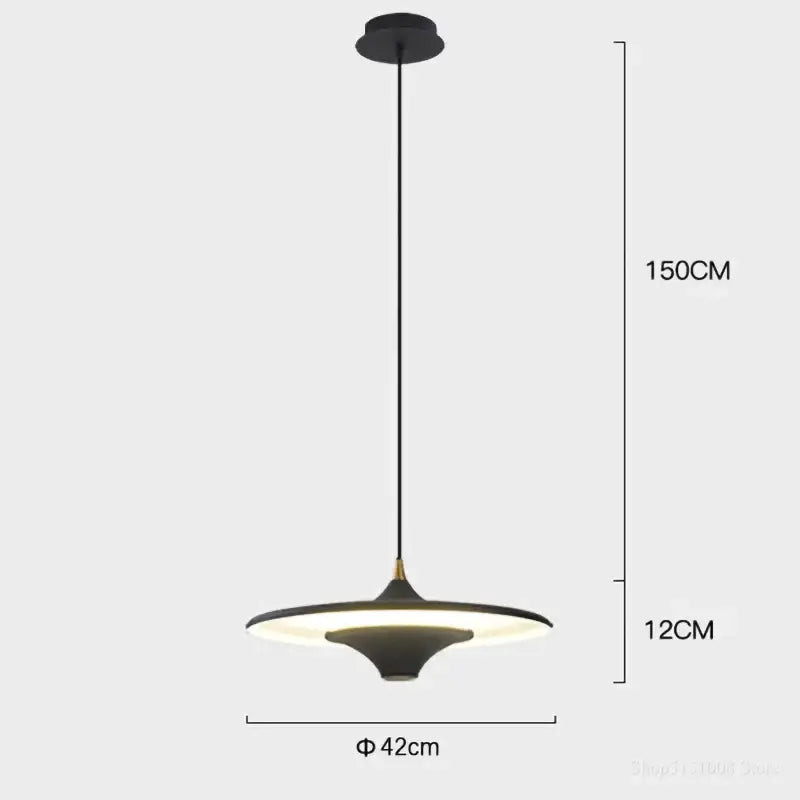Modern black decorbites led flying pendant lights with sleek disc-shaped design and warm led flying saucer illumination