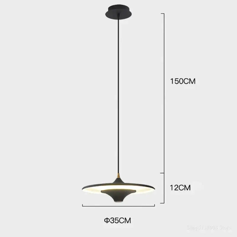 Modern black decorbites led flying saucer pendant lights with sleek disc shape and warm led illumination for indoor use