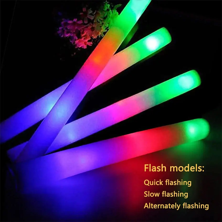 DecorBites™ led foam stick baton with vibrant rainbow hues for parties weddings concerts and holiday events