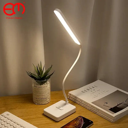 White flexible desk lamp with sleek modern design and rectangular base decorbites led foldable desk with touch dimmable light