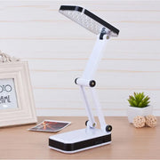 White and black decorbites led folding desk lamp with rectangular light head and 24 bright leds for reading and writing