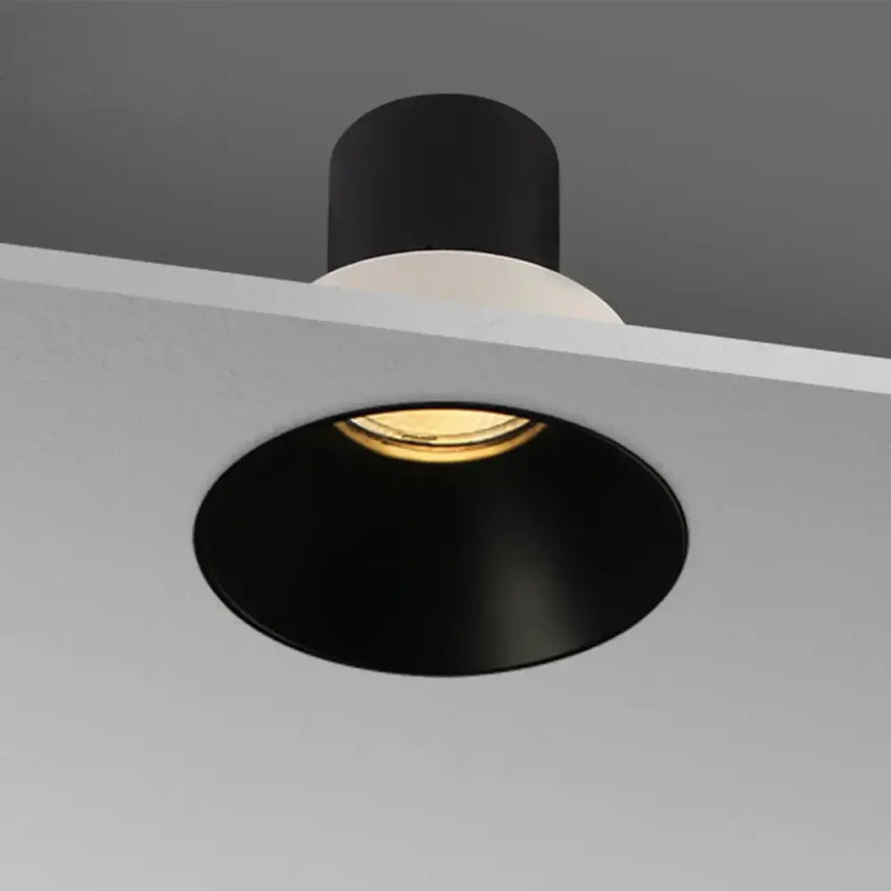 Black matte decorbites led frameless recessed downlight with warm bulb for living room and bedroom lighting