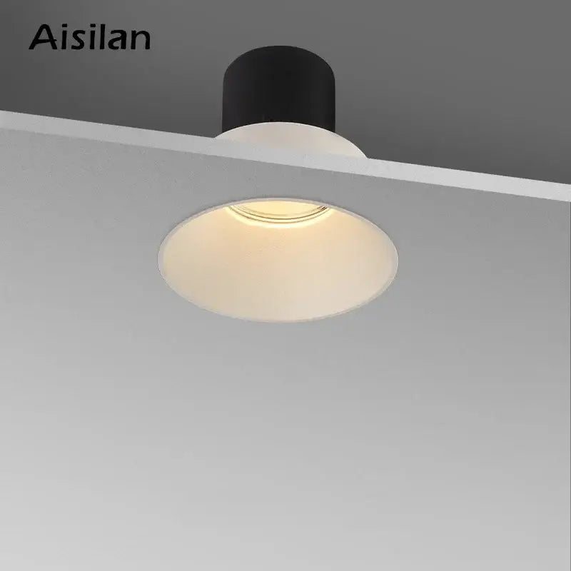 Black and white decorbites led frameless recessed downlight with warm glow for living room and bedroom lighting