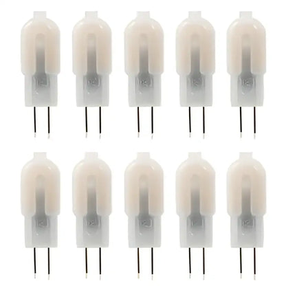 Ten clear glass decorbites led g4 bulb 2w 220v with bi-pin 12xsm2835 arranged in a neat grid