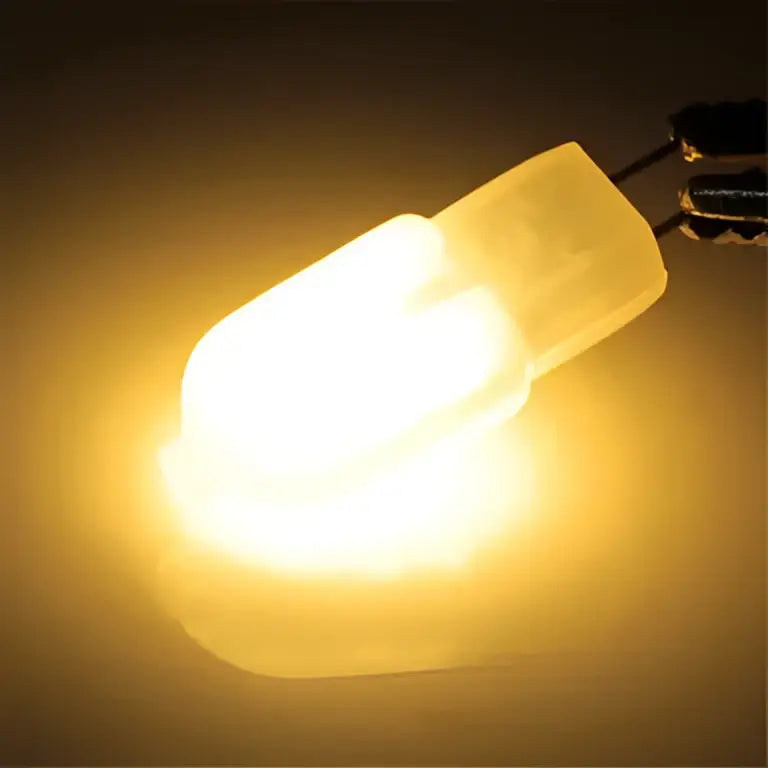 Warm white led g4 bulb with frosted glass housing and metallic base by decorbites led for energy-efficient lighting