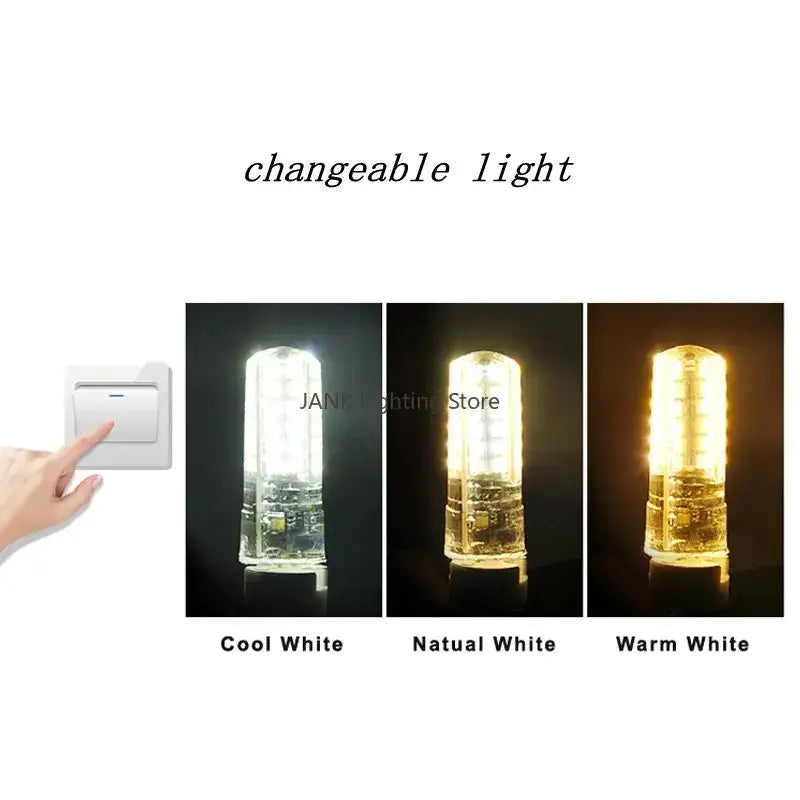 A decorbites led cylindrical e14 85-265v bulb with clear glass and three color temperature options for chandeliers