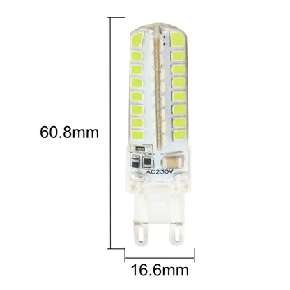 Clear glass decorbites led g9 bulb with multiple greenish-yellow smd 2835 diodes emitting warm white light