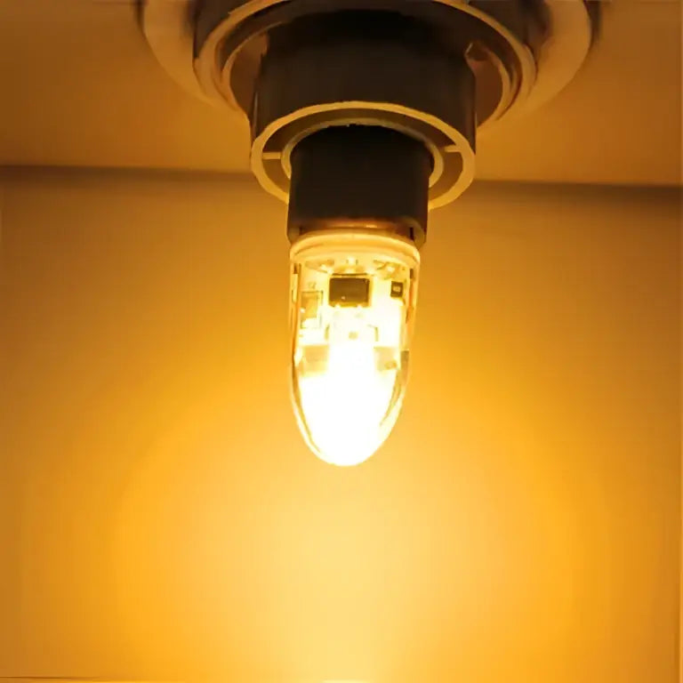 Warm white led g9 bulbs with clear glass casing and black base by decorbites led for ceiling lighting solution
