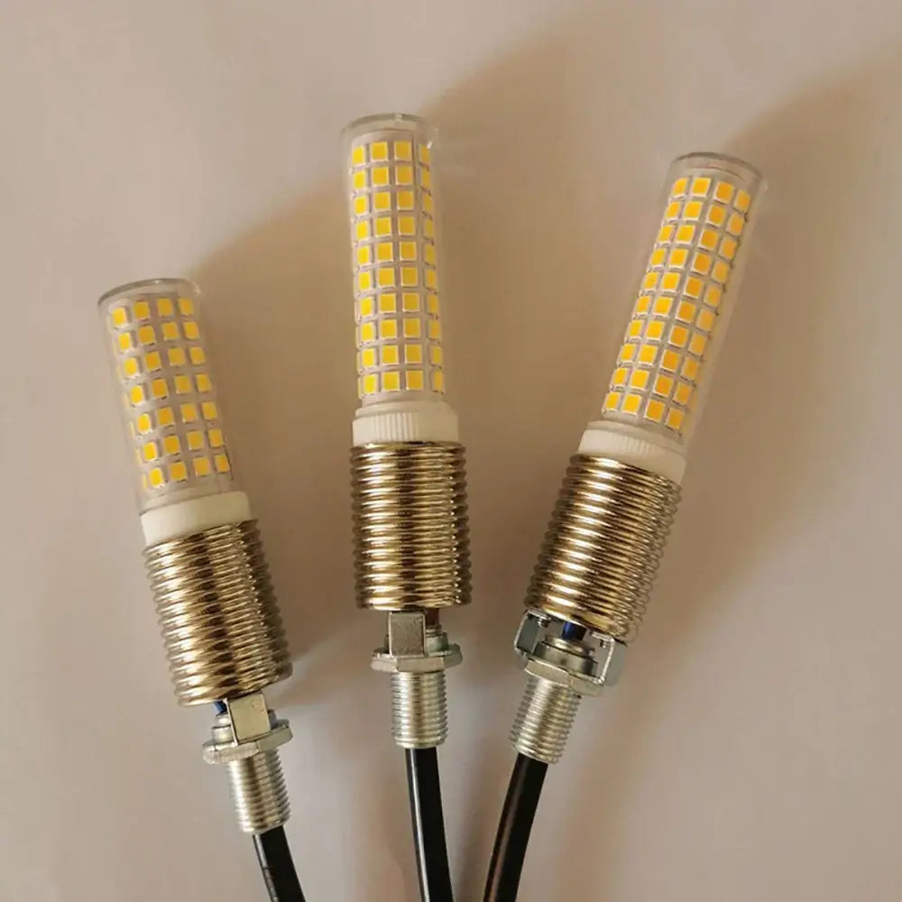 Three DecorBites led g9 bulbs with clear cylindrical body warm natural white leds and metallic threaded bases