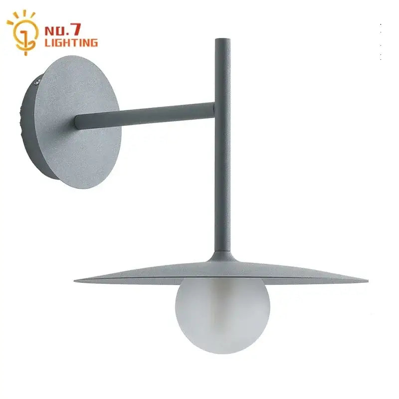 Modern gray decorbites led g9 wall lamp with minimalist circular mount and opaque bulb for living room or bedroom