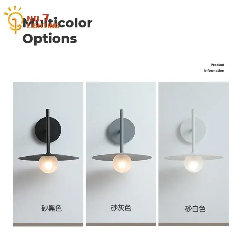 Modern minimalist decorbites led g9 wall lamp with matte black frame and circular disc shade for living room and cafe
