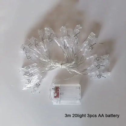 Decorbites™ led garland photo string lights with clear plastic clips silver wire and battery pack for party decor