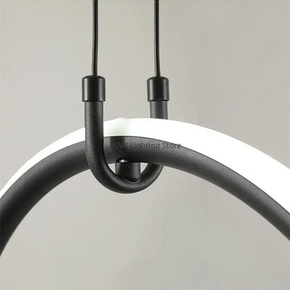 Modern black and white circular pendant lights with sleek minimalist design from decorbites led geometric pendant series