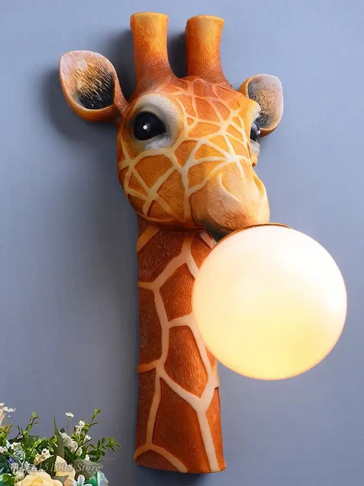 Decorbites led giraffe wall lamp with orange and brown textured surface resembling giraffe skin for living room decor